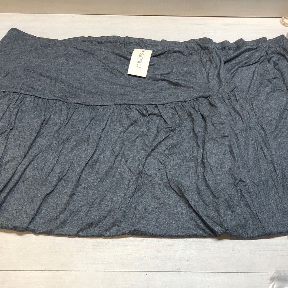Mudd Heather Charcoal Gathered Mini Skirt #C64